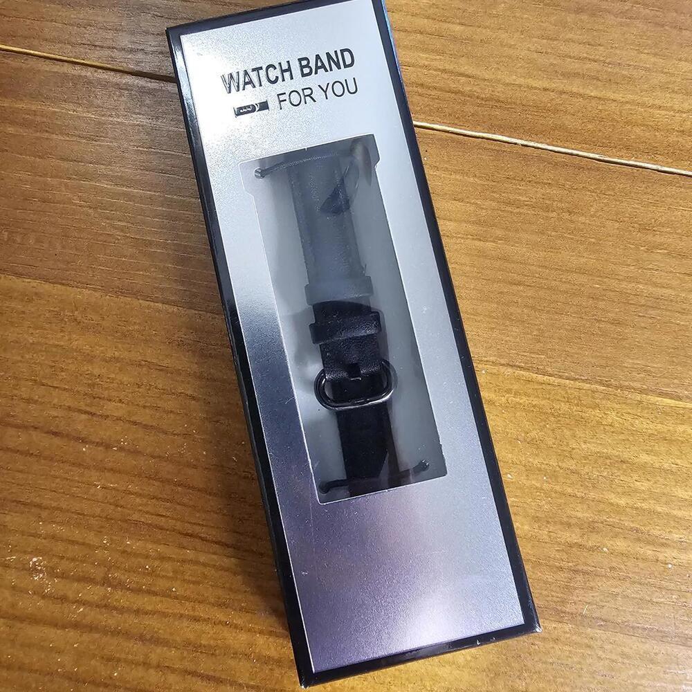 Genuine Leather Black Watch Band Strap